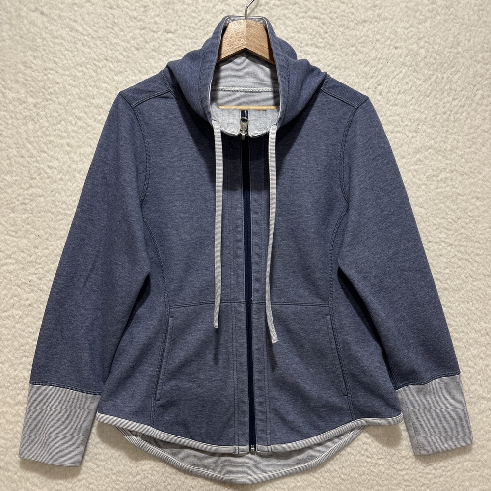 Tommy Bahama‎ Reversible Full Zip Sweater Women's Blue Heather/Gray Size M?